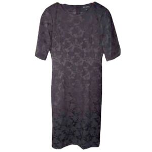 PINK Tartan Black Brocade Short Sleeve Dress
